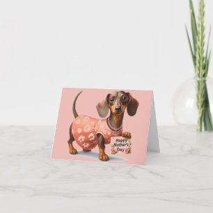 Carte de fête des mères adorable Dachshund