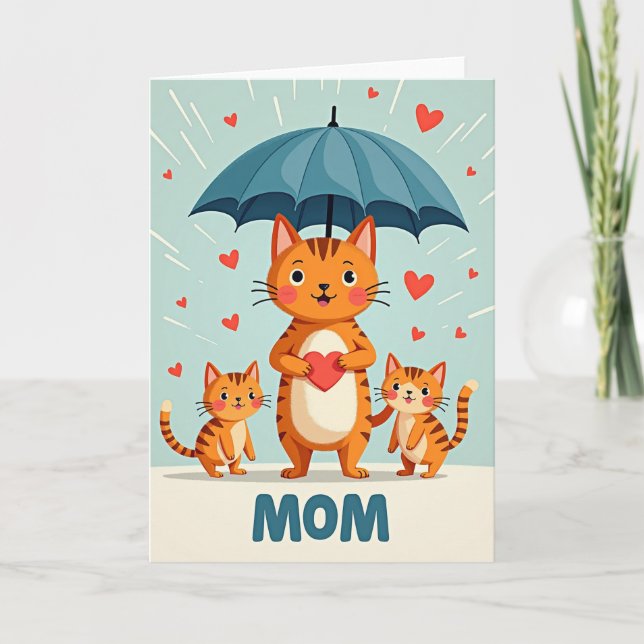 Carte de fête des mères aimante pour chat (Devant)