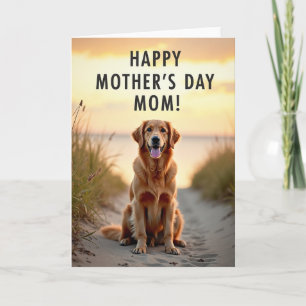 Carte de fête des mères Amour de Chien Doré