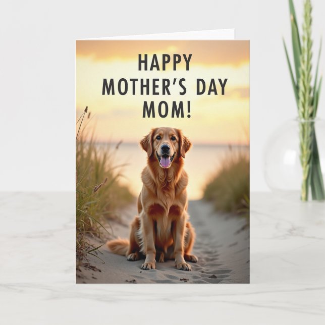 Carte de fête des mères Amour de Chien Doré (Devant)
