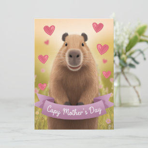 Carte de fête des mères amusante Mum mignonne Capy