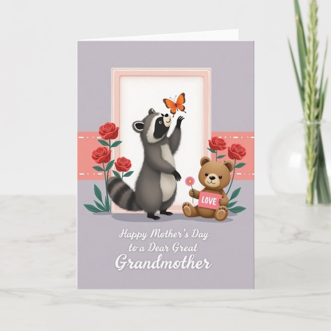 Carte de fête des mères Animaux charmants (Devant)
