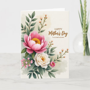 Carte de Fête des Mères Aquarelle en Fleurs