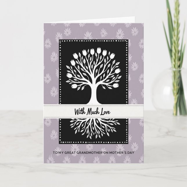 Carte de fête des mères Arbre blanc aimant (Devant)
