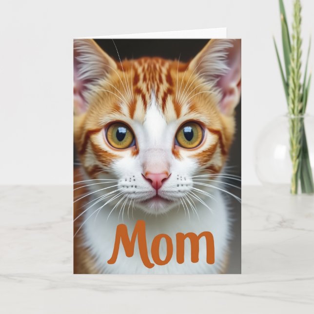 Carte de fête des mères au chat roux (Devant)