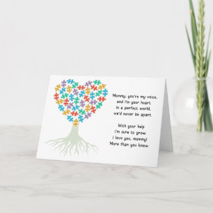 Carte de fête des mères Autisme Neurodivergent Aut