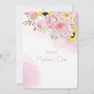Carte de fête des mères aux fleurs à l'aquarelle i