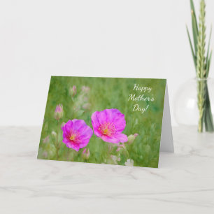 Carte de fête des mères aux fleurs sauvages roses
