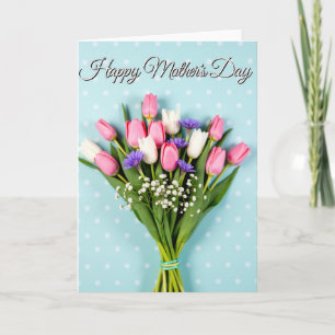 Carte de fête des mères aux tulipes florales