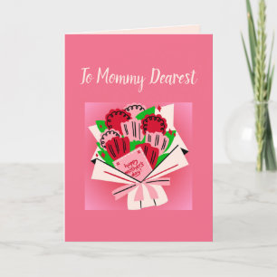 Carte de fête des mères avec Bouquet de fleurs