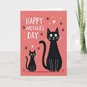Carte de fête des mères avec de mignons chats