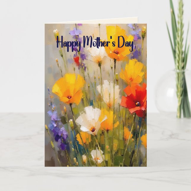 Carte de fête des mères avec des fleurs (Devant)