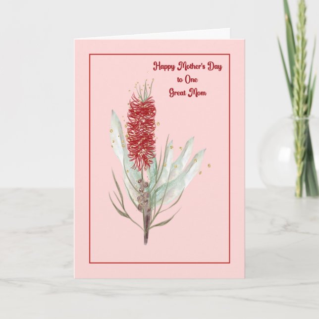 Carte de fête des mères avec des fleurs australien (Devant)
