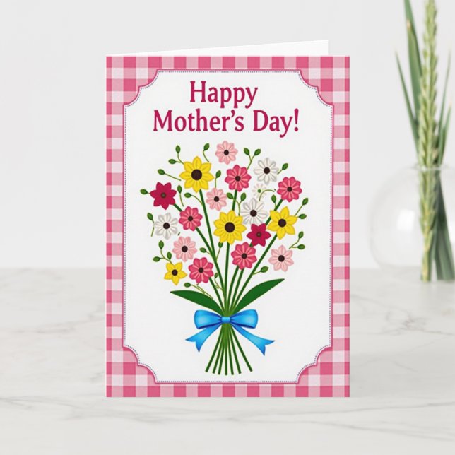 Carte de Fête des Mères avec Fleurs (Devant)