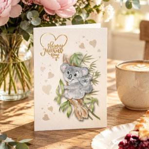 Carte de fête des mères avec koalas pour la fête d