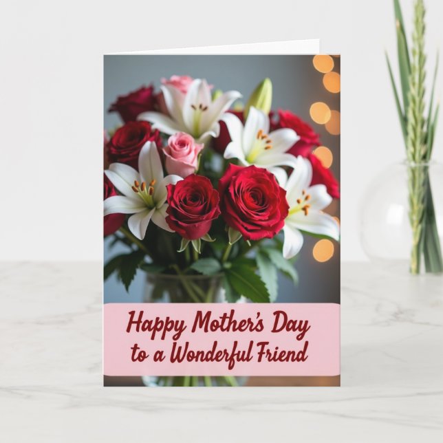 Carte de Fête des Mères avec Rose Lily (Devant)
