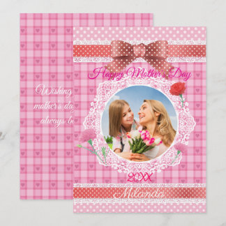 Carte de Fête des Mères avec Ruban de Dentelle