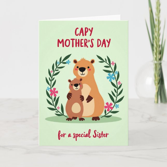 Carte de fête des mères avec un câlin doux (Devant)