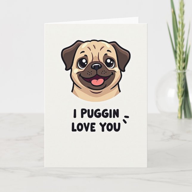 Carte de fête des mères avec un chiot mignon (Devant)