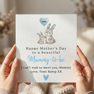Carte de fête des mères avec un mignon lapin pour