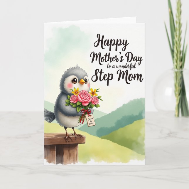 Carte de Fête des Mères avec un petit bouquet de f (Devant)