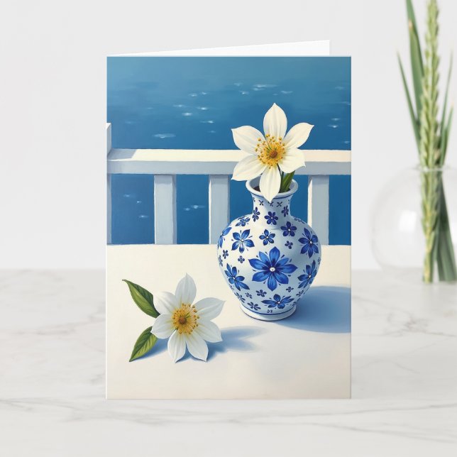 Carte de fête des mères Azure Bloom (Devant)