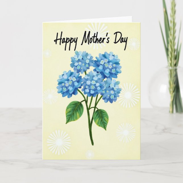 Carte de Fête des Mères Azure Blooms (Devant)