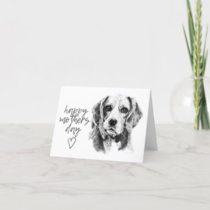 Carte de fête des mères Beagle