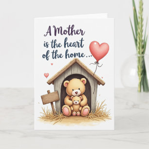 Carte de fête des mères Bear Hug pour la maison