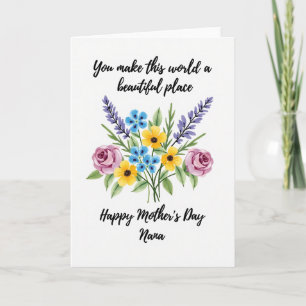 Carte de fête des mères Bouquet à l'aquarelle