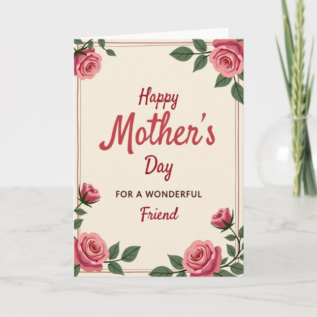 Carte de Fête des Mères Bouquet de Roses (Devant)