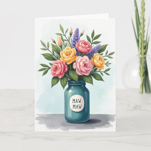 Carte de fête des mères Bouquet Pastel (Devant)