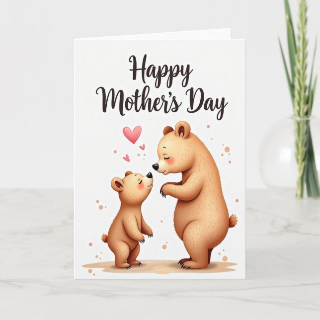 Carte de fête des mères Câlin d'ours (Devant)