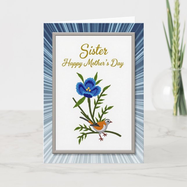Carte de Fête des Mères Cerulean Bloom (Devant)