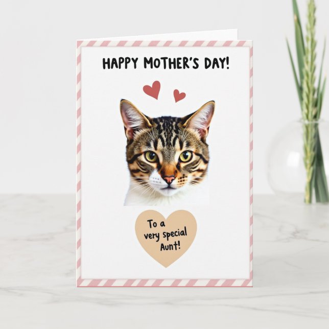Carte de Fête des Mères Chat Tigre Félicitations (Devant)