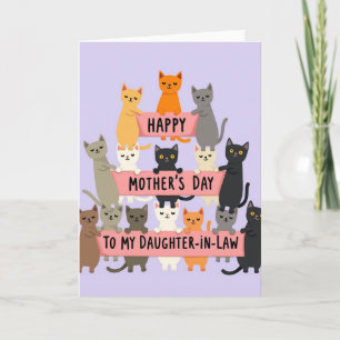 Carte de fête des mères Chats charmants