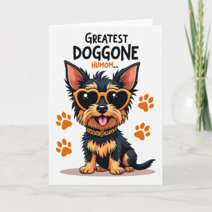 Carte de Fête des Mères Chien à Imprimé Léopard
