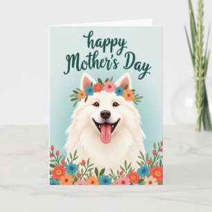 Carte de Fête des Mères Chien à l'aquarelle