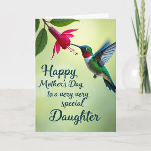 Carte de fête des mères colibri douce