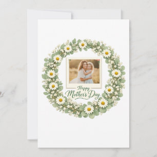Carte de fête des mères Couronne florale Daisy