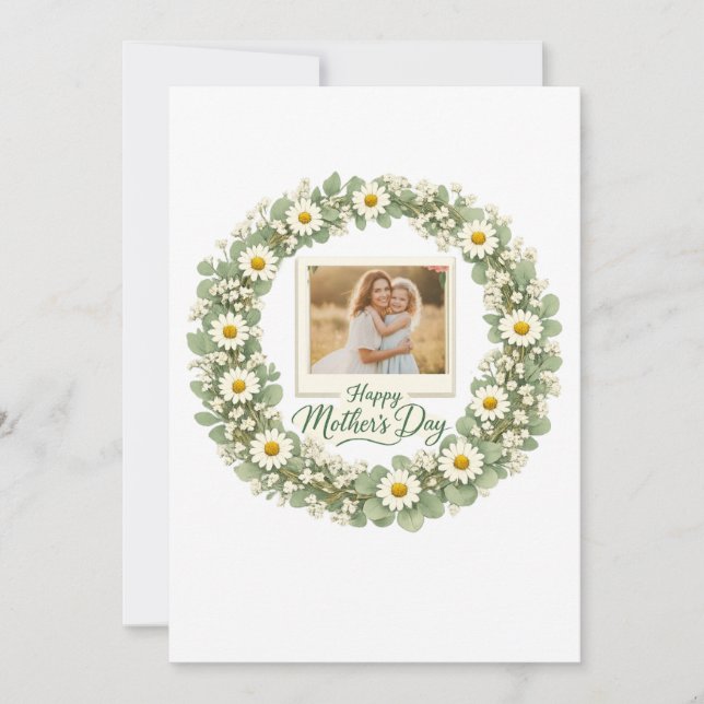 Carte de fête des mères Couronne florale Daisy (Devant)