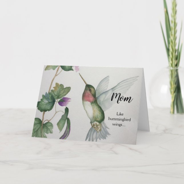 Carte de fête des mères de colibris (Devant)