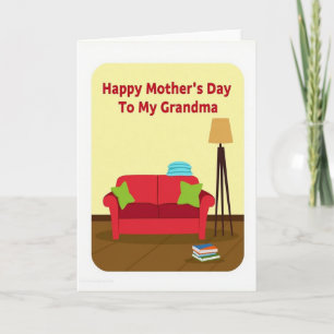 Carte de fête des mères de grand-mère cosy