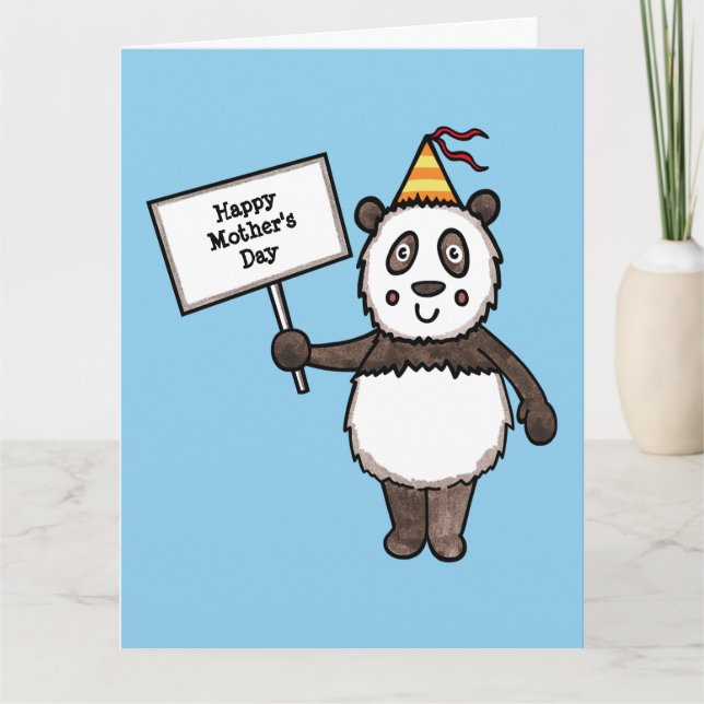 Carte de fête des mères de la fête du Panda person (Devant)