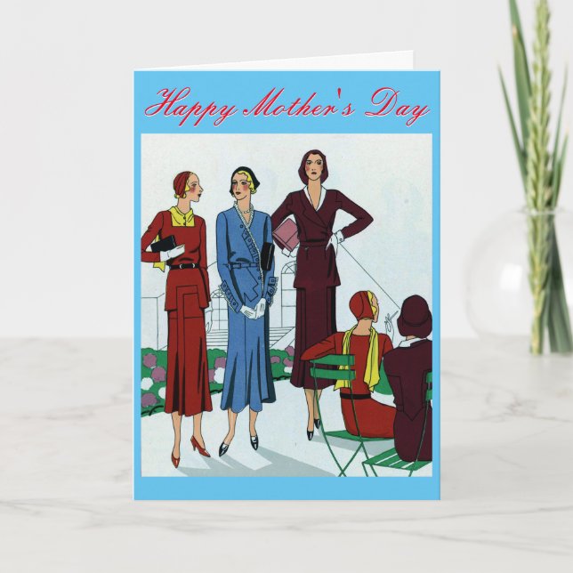 Carte de fête des mères de mode vintage (Devant)