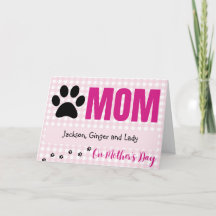 Carte de fête des mères des animaux de compagnie