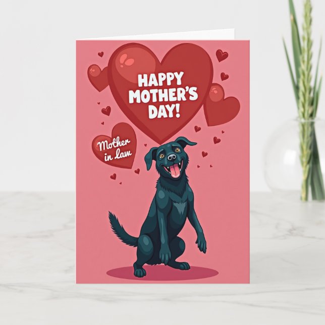 Carte de fête des mères douce pour chien (Devant)
