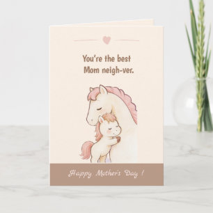 Carte de fête des mères drôle avec un poney mignon