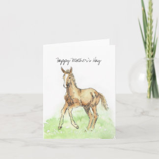 Carte de fête des mères du poulain du cheval de pr
