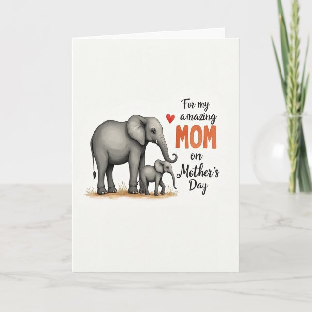 Carte de fête des mères Elephant Mom (Devant)